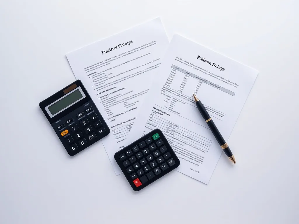 A professional, clean overhead shot of financial documents,